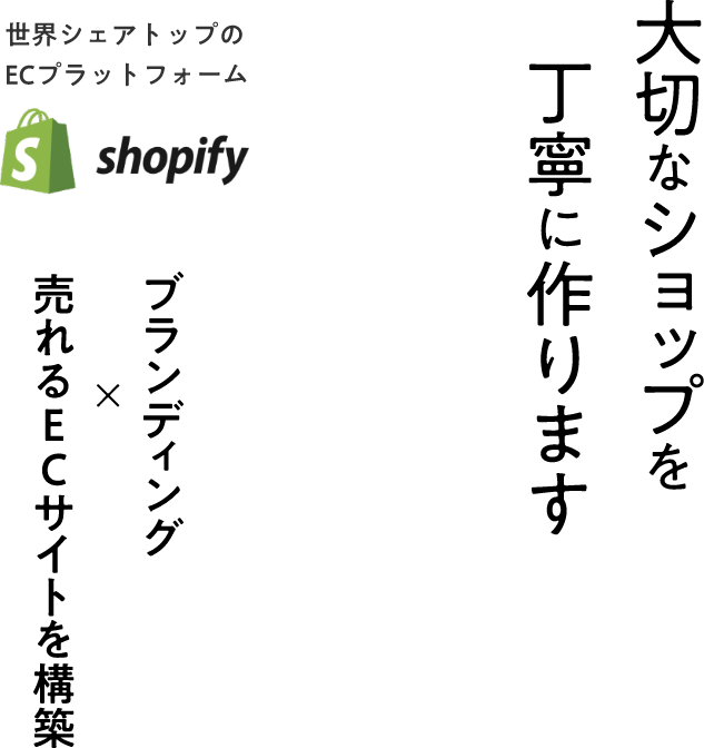 世界シェアNo1のECプラットフォーム「shopify」で大切なショップを丁寧に作ります。Shopifyでブランディング×売れるECサイトを構築